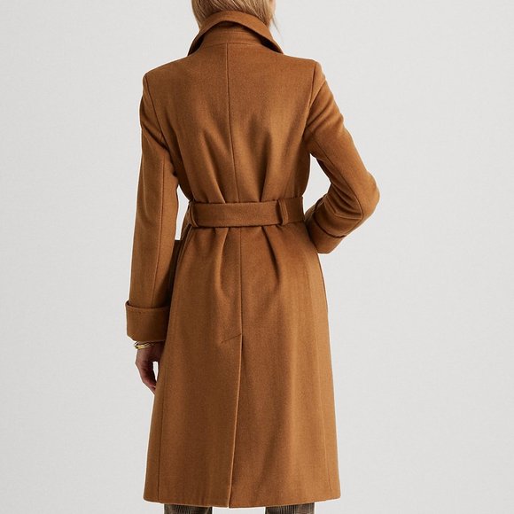 RALPH LAUREN 16 NEW CASHMERE WOOL BLEND TAN VICUNA COAT w BELT Womens winter - Picture 4 of 15